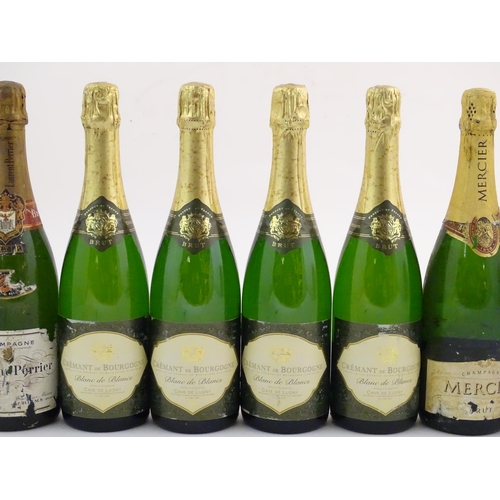 2179 - Nine bottles of Champagne, to include Dubois-Caron 75cl, Mercier 75cl and Cremant de Bourgogne 75cl ... 