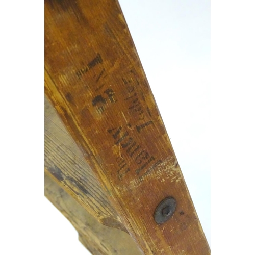 1358 - A mid 20thC combination step / straight ladder, marked The Handy 2 in 1 Ladder, constructed from spr... 