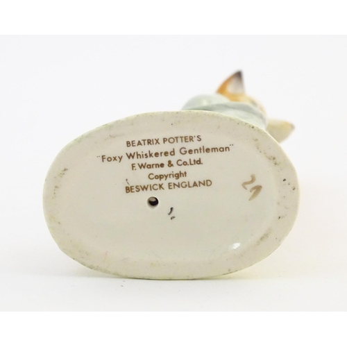 157 - A Beswick model of Beatrix Potter's Foxy Whiskered Gentleman, model no. BP3b. Marked under. Approx. ... 