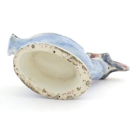 168A - A Continental pot and cover modelled as a stylised bird. Approx. 6 1/4