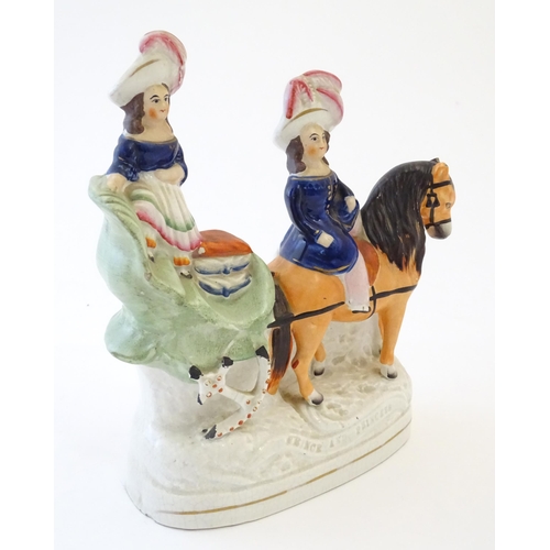 95 - A Victorian Staffordshire pottery flat back figural group depicting the young Prince of Wales and Pr... 