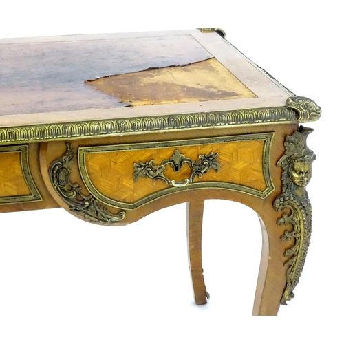 1955 - A C.1910 Louis XV style rosewood veneered bureau plat by Danish maker 'Lysberg and Hansen'. Having a... 