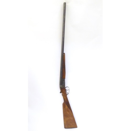 2298 - S2 Shotgun: a Merkel 16 bore side by side shotgun, boxlock action with double triggers, side clips a... 