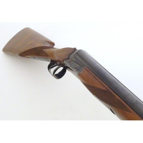 2298 - S2 Shotgun: a Merkel 16 bore side by side shotgun, boxlock action with double triggers, side clips a... 