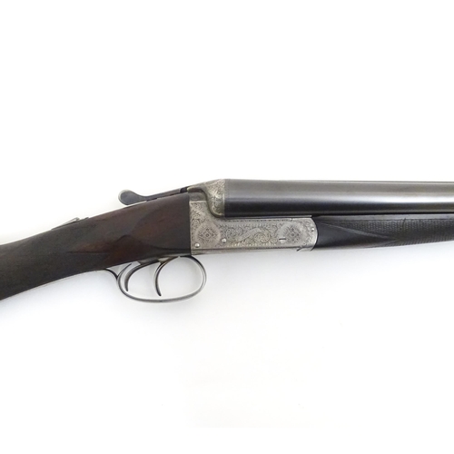 2292 - S2 Shotgun: a Peter Knight, Nottingham 12 bore side by side shotgun, boxlock action with double trig... 