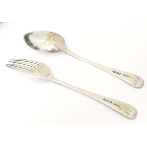 406 - A silver Christening spoon and fork hallmarked Sheffield 1909 William Gallimore & Sons Approx 5