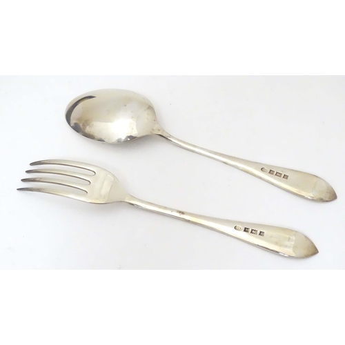 406 - A silver Christening spoon and fork hallmarked Sheffield 1909 William Gallimore & Sons Approx 5