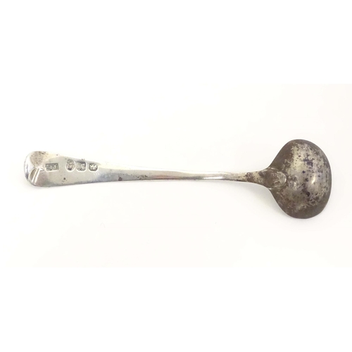 440 - A pair of Geo III silver fiddle pattern salt spoons Hallmarked London 1810 maker AH. 
Together with ... 