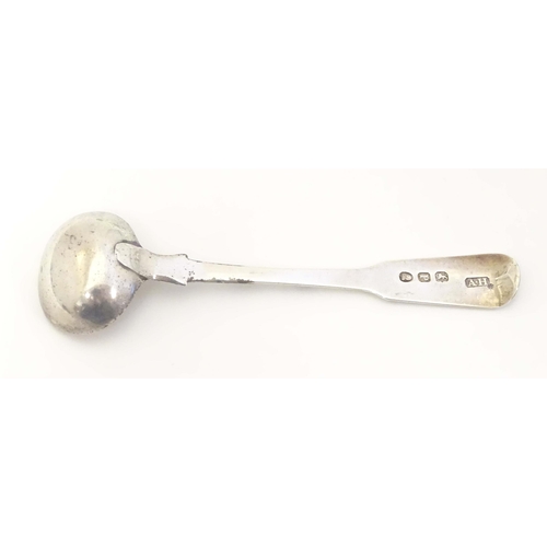 440 - A pair of Geo III silver fiddle pattern salt spoons Hallmarked London 1810 maker AH. 
Together with ... 