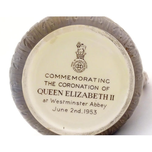 131 - A Royal Doulton jug commemorating the Coronation of Queen Elizabeth II at Westminster Abbey, June 2n... 