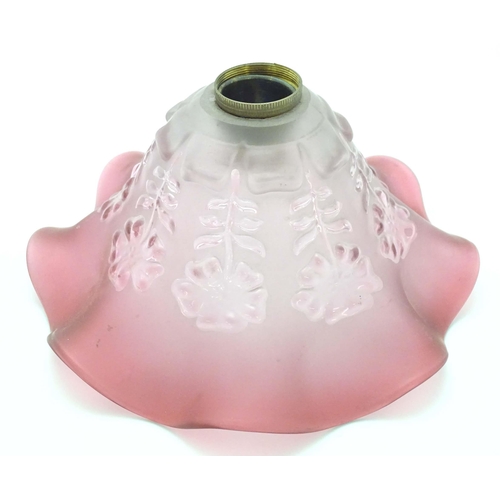 240 - A glass light shade with floral and frilled decoration Approx. 7