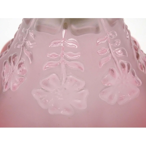 240 - A glass light shade with floral and frilled decoration Approx. 7