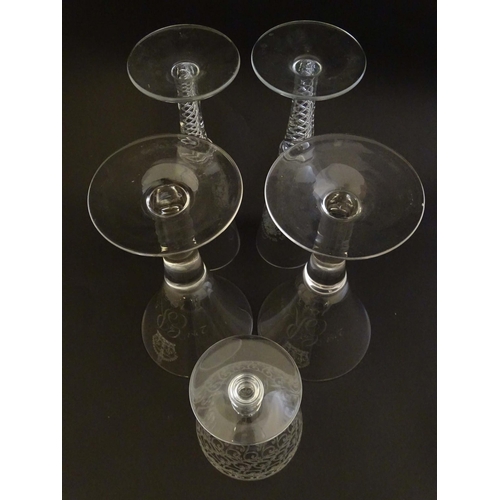 275 - Assorted drinking glasses to include two commemorative Elizabeth II ' Queen's Diamond Jubilee ' flut... 