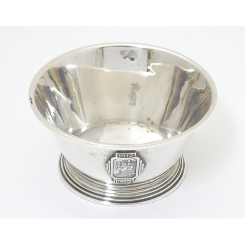 365 - An Art Deco Commemorative bowl hallmarked Birmingham 1934 maker Barker Brothers Silver Ltd. with sil... 