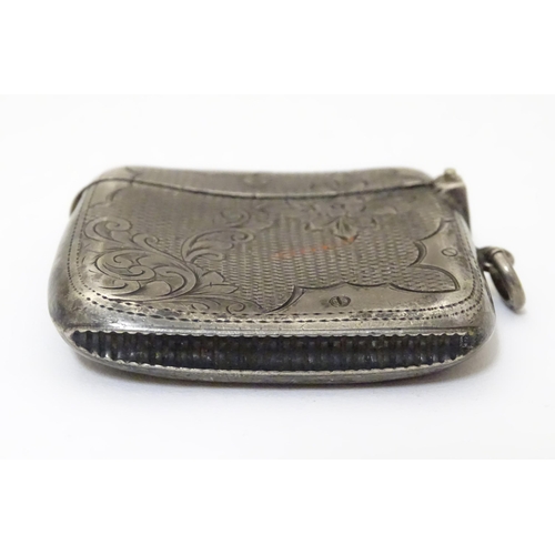 477 - A silver vesta case with engraved decoration hallmarked Birmingham 1904, maker William J. Holmes. Ap... 