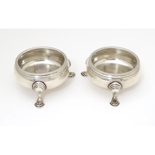 498 - Two 18thC silver salts, one hallmarked London 1752 maker David Hennell. The other hallmarked London ... 