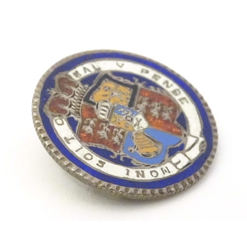 735 - A silver brooch formed from a Geo III 1816 coin with enamel decoration. 1