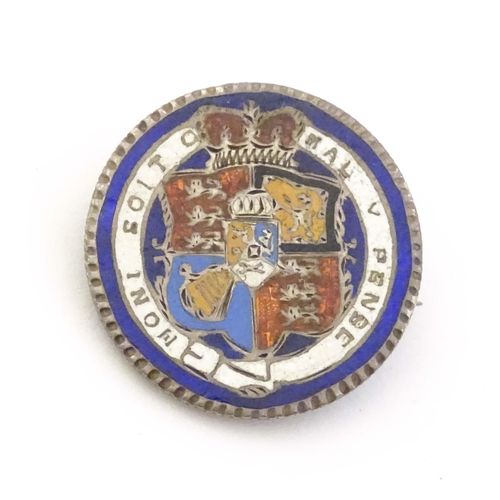 735 - A silver brooch formed from a Geo III 1816 coin with enamel decoration. 1