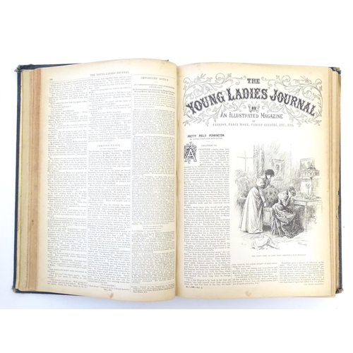 840 - Book: The Young Ladies Journal illustrated magazine, bound, to include, fashion, embroidery, etc. c.... 