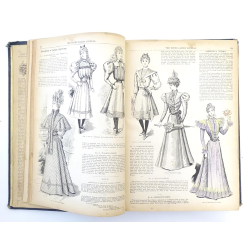 840 - Book: The Young Ladies Journal illustrated magazine, bound, to include, fashion, embroidery, etc. c.... 