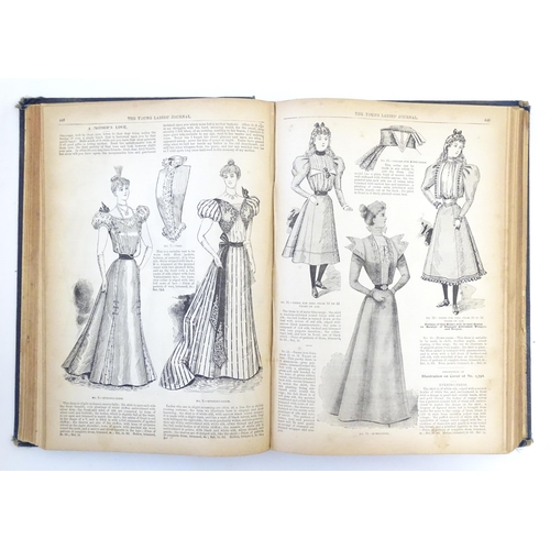 840 - Book: The Young Ladies Journal illustrated magazine, bound, to include, fashion, embroidery, etc. c.... 