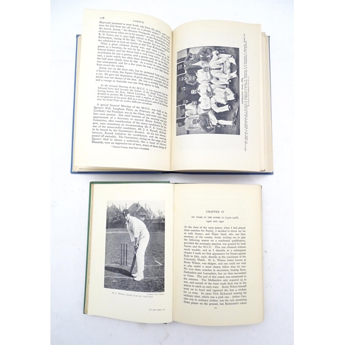 845 - Books: Sussex Cricket, by A. E. R. Gilligan. Published by Chapman & Hall, 1933. Together with Lord's... 