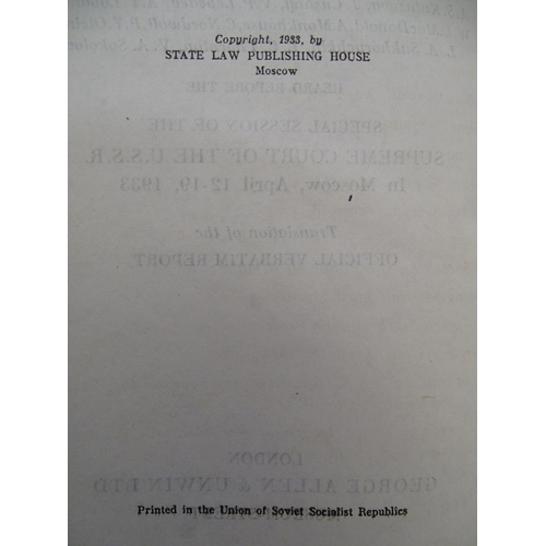 854 - Books: Three books comprising Wrecking Activities at Power Stations in the Soviet Union, 1933; Trium... 