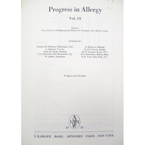 865 - Books: Ten volumes of Progress in Allergy, 7 volumes from 1963 to 1970 (vols 7, 8, 10, 11, 12, 13 & ... 