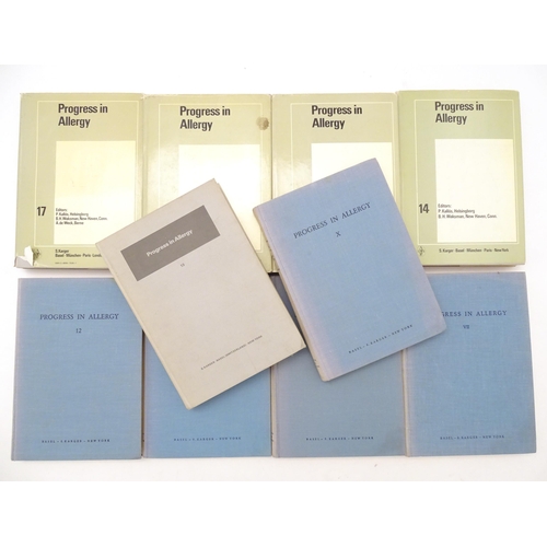 865 - Books: Ten volumes of Progress in Allergy, 7 volumes from 1963 to 1970 (vols 7, 8, 10, 11, 12, 13 & ... 