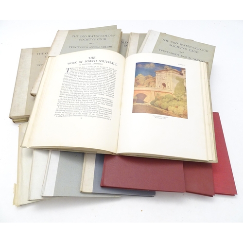 917 - Books: A quantity of bound annuals of The Old Watercolour Colour's Society comprising the years, 194... 