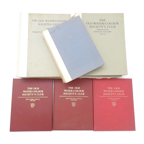 917 - Books: A quantity of bound annuals of The Old Watercolour Colour's Society comprising the years, 194... 