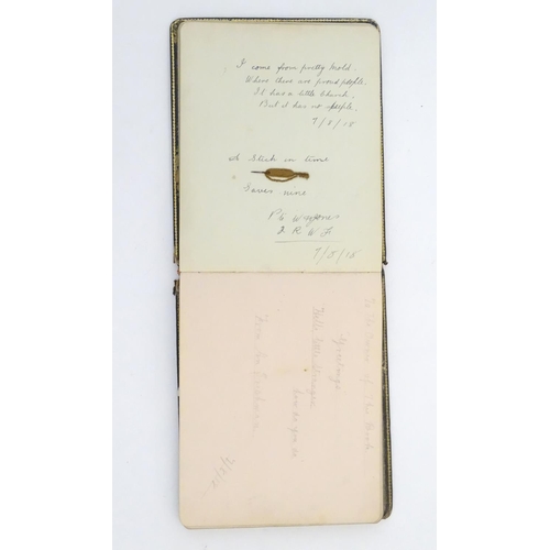 951 - An early 20thC autograph album / guest / visitor book belonging to a WWI / WW1 nurse named Lily Higg... 