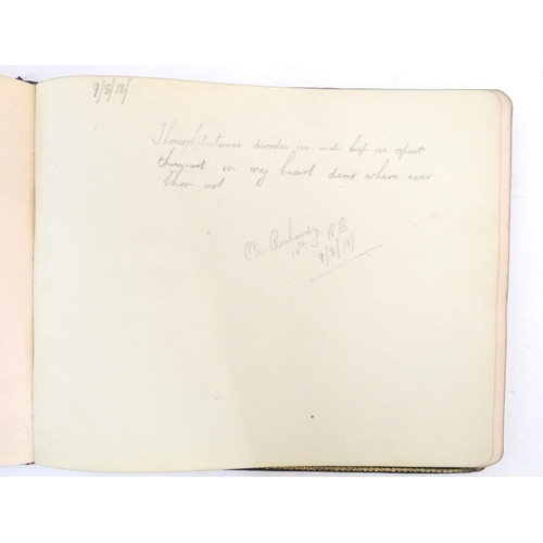 951 - An early 20thC autograph album / guest / visitor book belonging to a WWI / WW1 nurse named Lily Higg... 