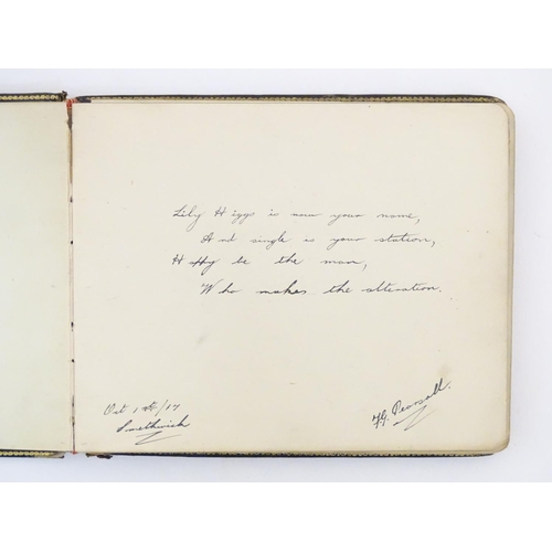 951 - An early 20thC autograph album / guest / visitor book belonging to a WWI / WW1 nurse named Lily Higg... 