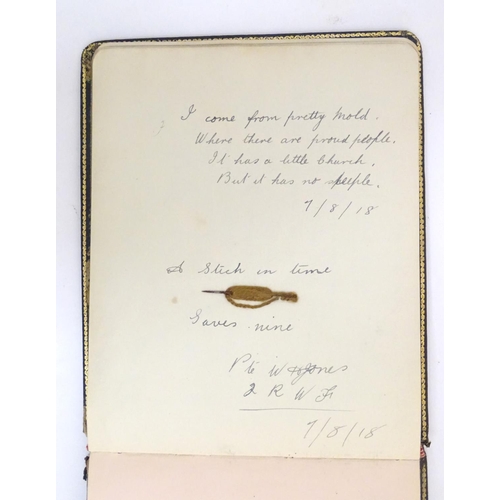 951 - An early 20thC autograph album / guest / visitor book belonging to a WWI / WW1 nurse named Lily Higg... 