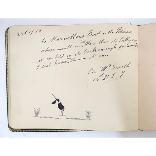 951 - An early 20thC autograph album / guest / visitor book belonging to a WWI / WW1 nurse named Lily Higg... 