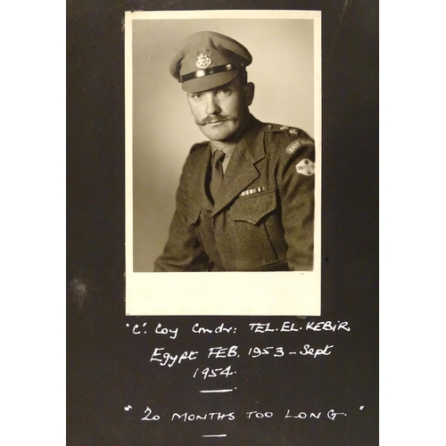 980 - Militaria, post-war 1950s photograph album : Lt. Barry Biemens, 1st East Surrey Regt, an annotated a... 