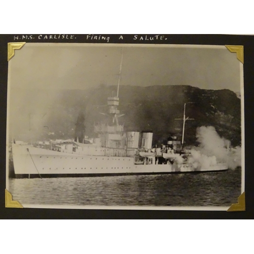 985 - Militaria: the inter-war period photograph album of a Royal Marine serving aboard H.M.S. Carlisle, c... 