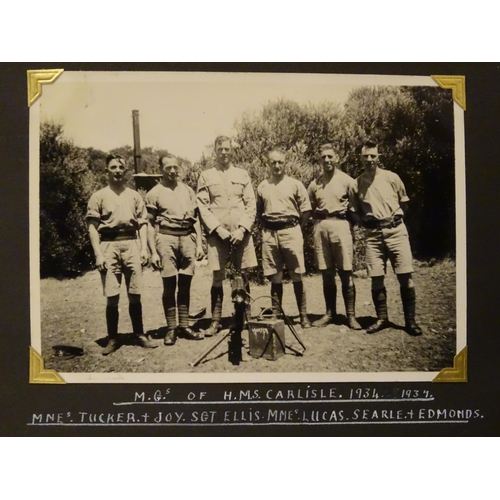 985 - Militaria: the inter-war period photograph album of a Royal Marine serving aboard H.M.S. Carlisle, c... 