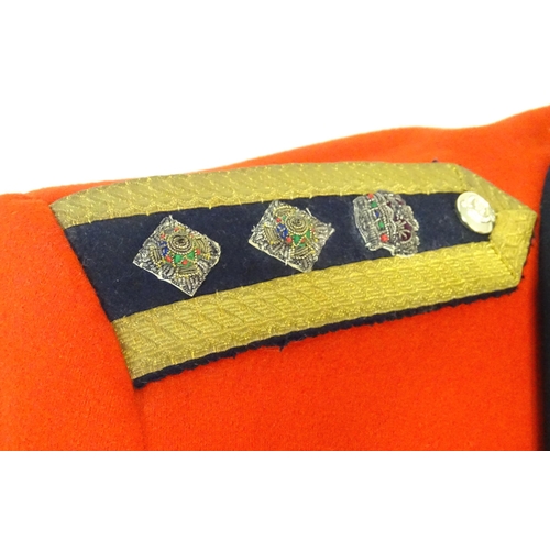 994 - Militaria: a mid to late 20thC British Army Colonel's no.10 mess dress uniform, comprising short jac... 