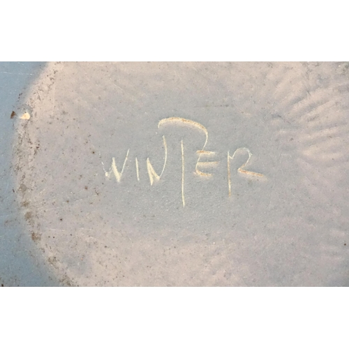 1007 - A 20thC blue enamel bowl by Edward Winter, with stylised foliate decoration. Signed under. Approx. 2... 