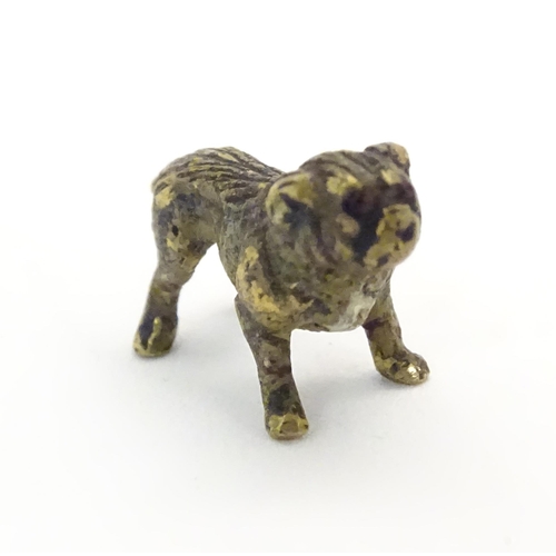 1018 - A cold painted bronze model of a dog. Approx. 3/4