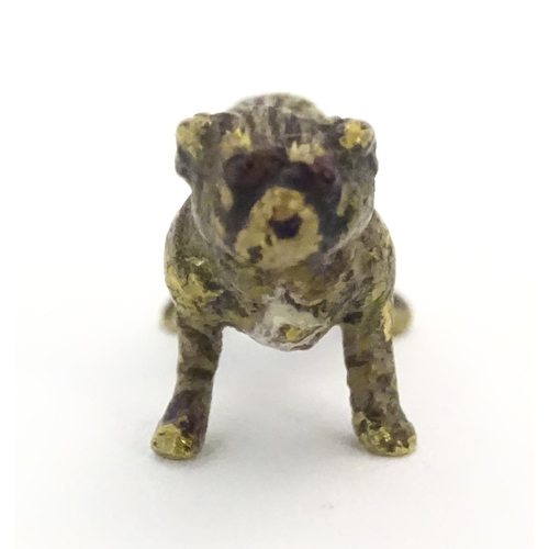 1018 - A cold painted bronze model of a dog. Approx. 3/4