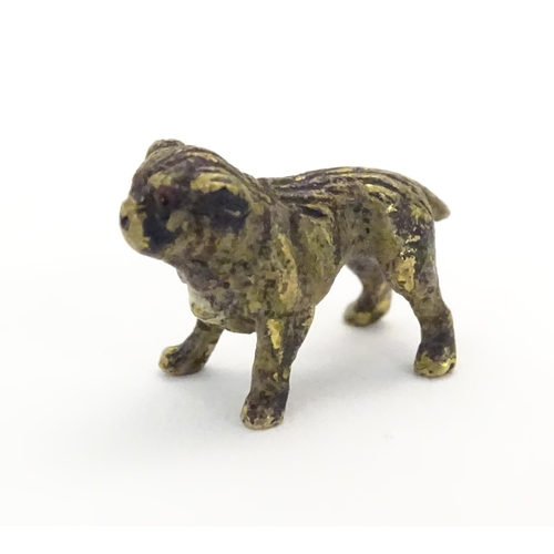 1018 - A cold painted bronze model of a dog. Approx. 3/4