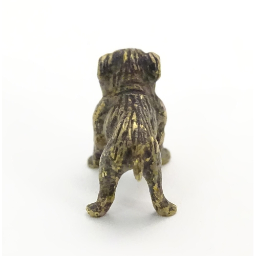 1018 - A cold painted bronze model of a dog. Approx. 3/4