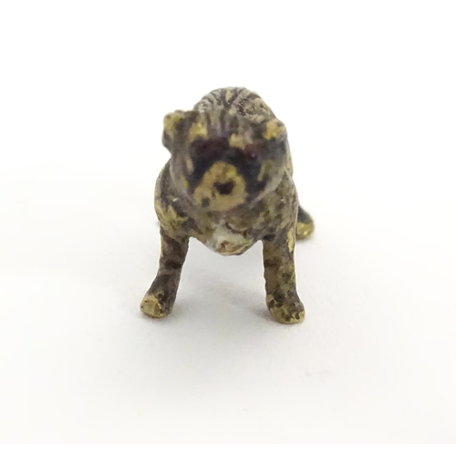 1018 - A cold painted bronze model of a dog. Approx. 3/4