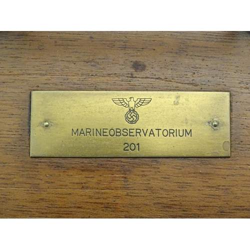 1062 - A 20thC German barograph with plaque to top Marine Observatorium. Approx. 6 1/2