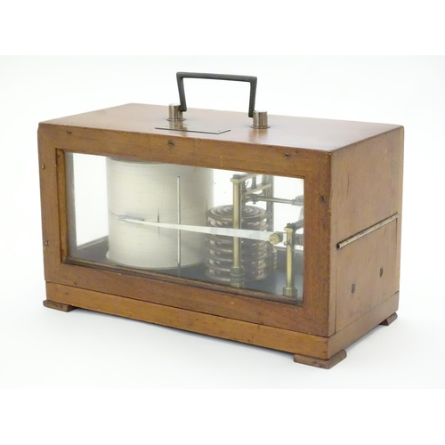 1062 - A 20thC German barograph with plaque to top Marine Observatorium. Approx. 6 1/2