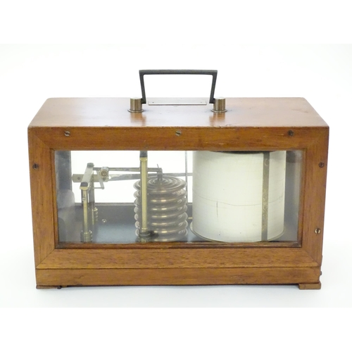 1062 - A 20thC German barograph with plaque to top Marine Observatorium. Approx. 6 1/2