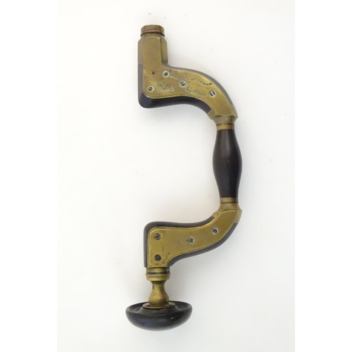 1177 - A Victorian William Marples & Co. brass and ebony Hibernia Works Sheffield Ultimatum Framed Brace / ... 